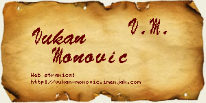 Vukan Monović vizit kartica